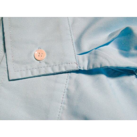 Jeovuanun Men's Button-up Dress Shirt Green Blue Barrel Cuff Pocket Size Large - Picture 5 of 10